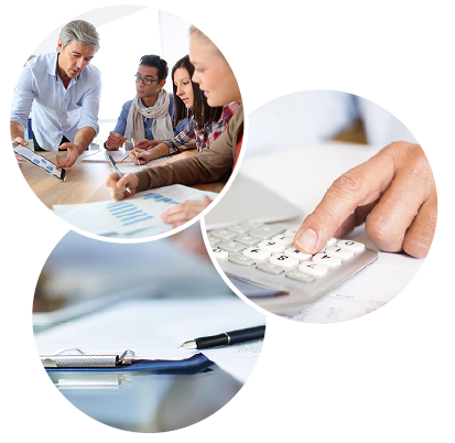 Fotocollage von B&uuml;roarbeitspl&auml;tzen