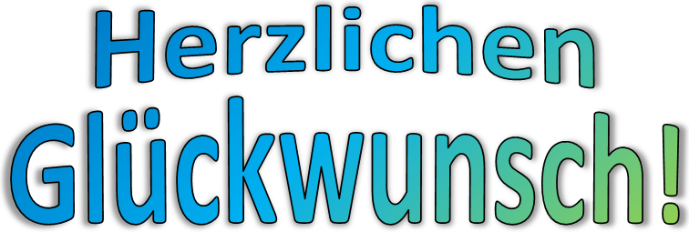 WordArt-Schriftzug "Herzlichen Gl&uuml;ckwunsch!"